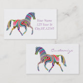 Schönes Regenbogenfarbenpferd Thunder_Cove Visitenkarte (Vorne/Hinten)