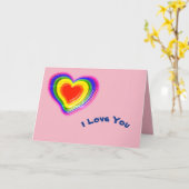 schönes Regenbogenherz Karte (Gelbe Blume)