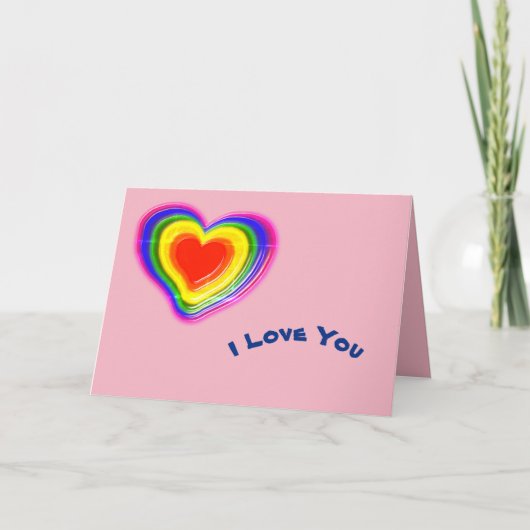 schönes Regenbogenherz Karte (Vorderseite)