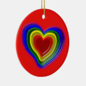 schönes Regenbogenherz Keramik Ornament (Rechts)