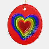 schönes Regenbogenherz Keramik Ornament (Links)