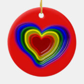 schönes Regenbogenherz Keramik Ornament (Hinten)