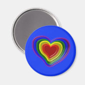 schönes Regenbogenherz Magnet (Vorderseite/Rückseite)