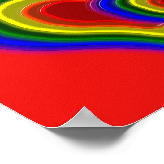 schönes Regenbogenherz Poster (Ecke)