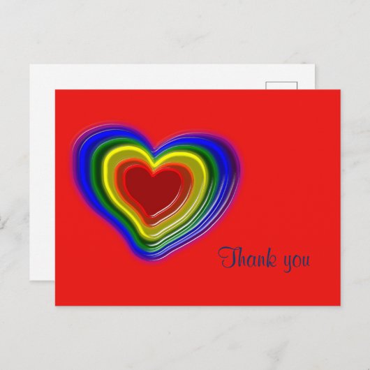 schönes Regenbogenherz Postkarte (Vorne/Hinten)