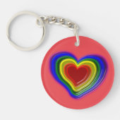 schönes Regenbogenherz Schlüsselanhänger (Vorderseite)