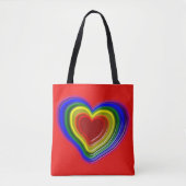 schönes Regenbogenherz Tasche (Vorderseite)