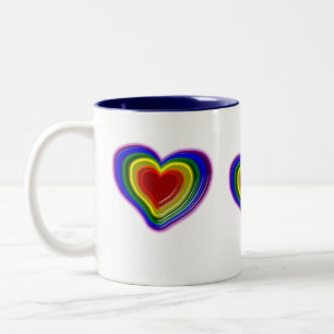 schönes Regenbogenherz Zweifarbige Tasse