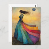 Schönes Regenbogenkleid Postkarte (Vorne/Hinten)