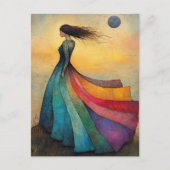 Schönes Regenbogenkleid Postkarte (Vorderseite)