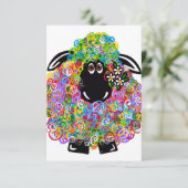 Schönes Regenbogenschaf der Familie Karte (Stehend Vorderseite)