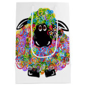 Schönes Regenbogenschaf der Familie Mittlere Geschenktüte (Rückseite)