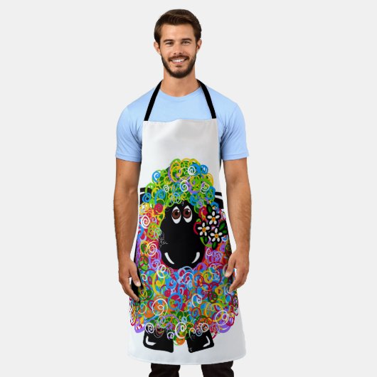 Schönes Regenbogenschaf der Familie Schürze (Getragen)