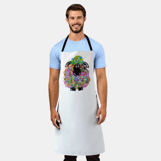 Schönes Regenbogenschaf der Familie Schürze (Getragen)