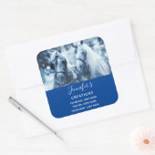 Schönes Reitteam Foto Business Quadratischer Aufkleber (Umschlag)