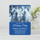 Schönes Reitteam Winter Foto Geburtstag Einladung (Stehend Vorderseite)