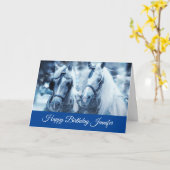 Schönes Reitteam Winter Foto Geburtstag Karte (Gelbe Blume)