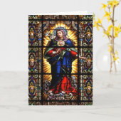 Schönes religiöses Heiliges Herz der Jungfrau Mary Karte (Gelbe Blume)