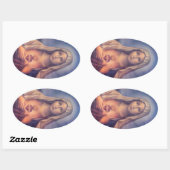 Schönes religiöses Heiliges Herz der Jungfrau Mary Ovaler Aufkleber (Blatt)