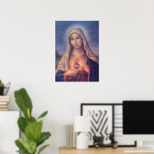 Schönes religiöses Heiliges Herz der Jungfrau Mary Poster (Heimbüro)