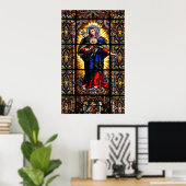 Schönes religiöses Heiliges Herz der Jungfrau Mary Poster (Heimbüro)