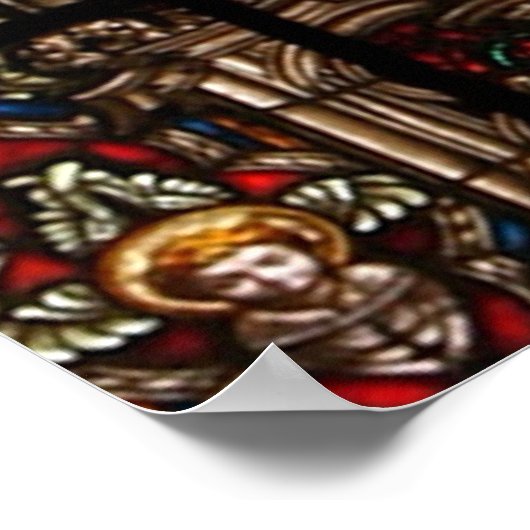 Schönes religiöses Heiliges Herz der Jungfrau Mary Poster (Ecke)