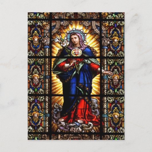 Schönes religiöses Heiliges Herz der Jungfrau Mary Postkarte (Vorderseite)