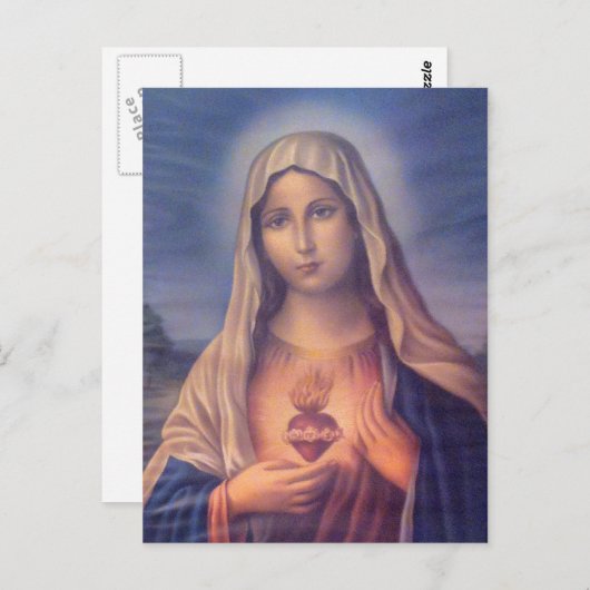 Schönes religiöses Heiliges Herz der Jungfrau Mary Postkarte (Vorne/Hinten)