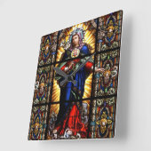 Schönes religiöses Heiliges Herz der Jungfrau Mary Quadratische Wanduhr (Winkel)