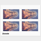 Schönes religiöses Heiliges Herz der Jungfrau Mary Rechteckiger Aufkleber (Blatt)