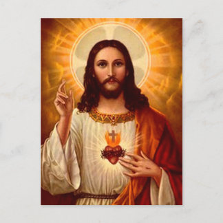 Schönes religiöses heiliges Herz von Jesus-Bild Postkarte