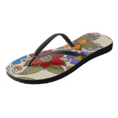 Schönes Retro Boho Blumendesign Badesandalen (Schrägansicht)