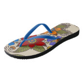 Schönes Retro Boho Blumendesign Badesandalen (Schrägansicht)