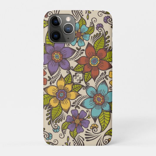 Schönes Retro Folklore Art Floral Design Case-Mate iPhone Hülle (Rückseite)