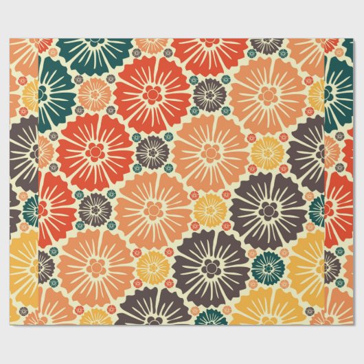 Schönes Retro-Jugendstil Geschenkpapier (Flach)