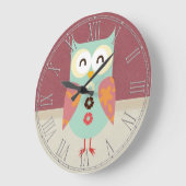Schönes Retro-Owl Große Wanduhr (Winkel)
