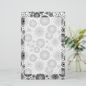 Schönes Retro-Schwarz-Weiß-Geschirr Briefpapier (Stehend Vorderseite)