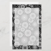 Schönes Retro-Schwarz-Weiß-Geschirr Briefpapier (Vorne/Hinten)