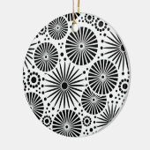 Schönes Retro-Schwarz-Weiß-Ornament Keramikornament (Links)