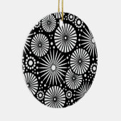 Schönes Retro-Schwarz-Weiß-Ornament Keramikornament (Rechts)