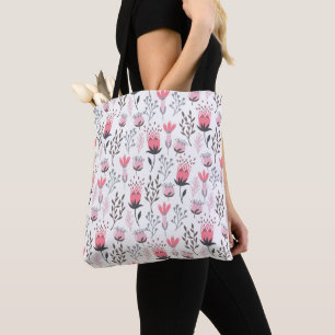 Schönes Retro-Vintage-Rosa-Blumen-Monogramm-Windel Tasche