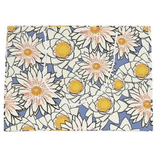 Schönes Retromuster der Blume Große Geschenktüte (Vorderseite)