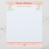 Schönes Rezept Stationär mit floraler Briefbogen (Rückseite)