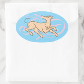 Schönes Ribbon Hound Ovaler Aufkleber (Tasche)