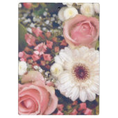 Schönes romantisches Blumenbouquet-Monogramm Klemmbrett (Rückseite)
