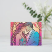 Schönes romantisches Paar Postkarte (Stehend Vorderseite)