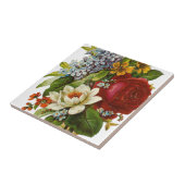 Schönes Romantisches SommBouquet mit Rote Rose Fliese (Seite)