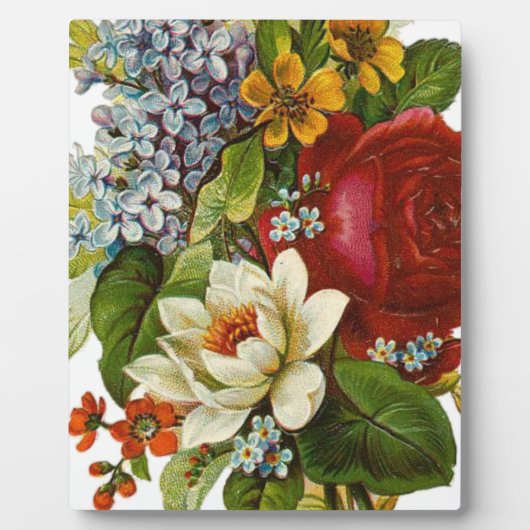 Schönes Romantisches SommBouquet mit Rote Rose Fotoplatte (Vorderseite)