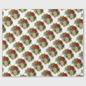 Schönes Romantisches SommBouquet mit Rote Rose Geschenkpapier (Flach)