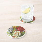 Schönes Romantisches SommBouquet mit Rote Rose Getränkeuntersetzer (Seite)